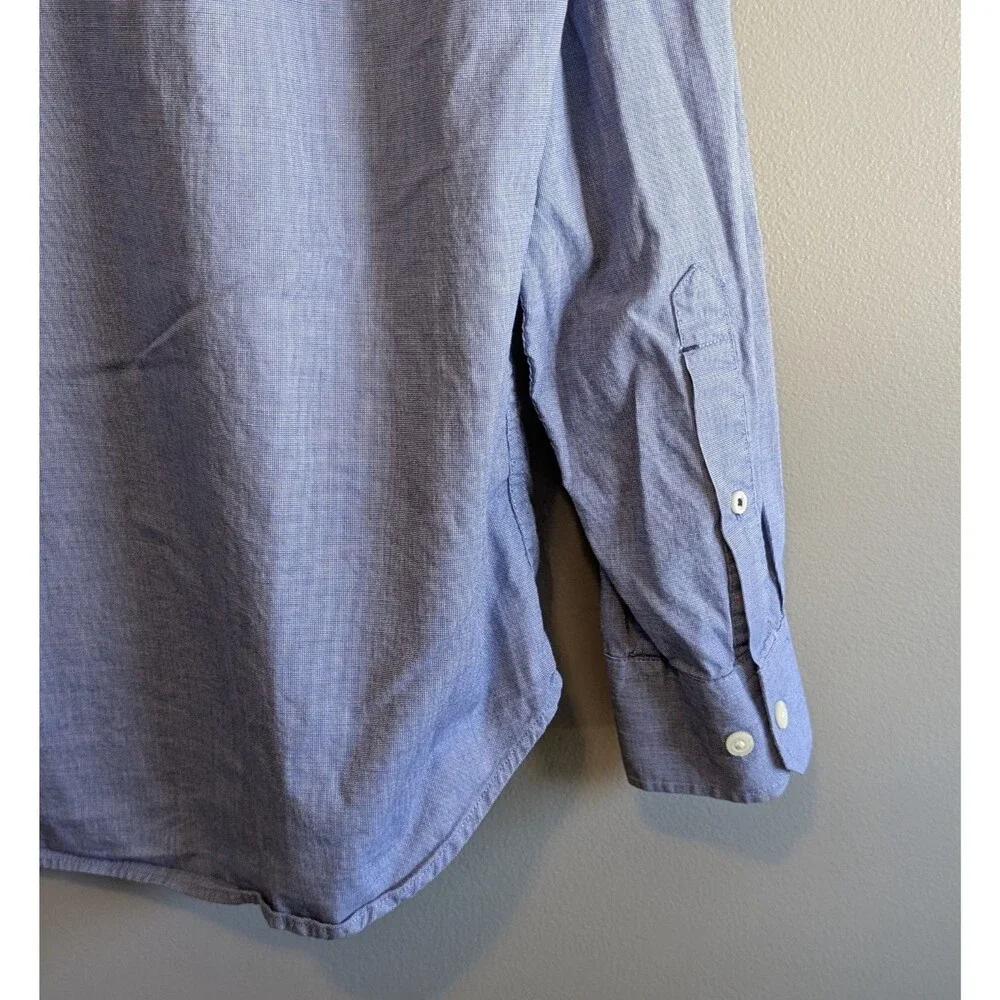 Banana Republic Mens L Large Soft Wash Blue Dress Shirt Button Down Long Sleeve